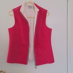 Faux suede, fleece lined vest.